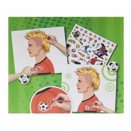 Книжка за рисуване със стикери и шаблони, Футболисти