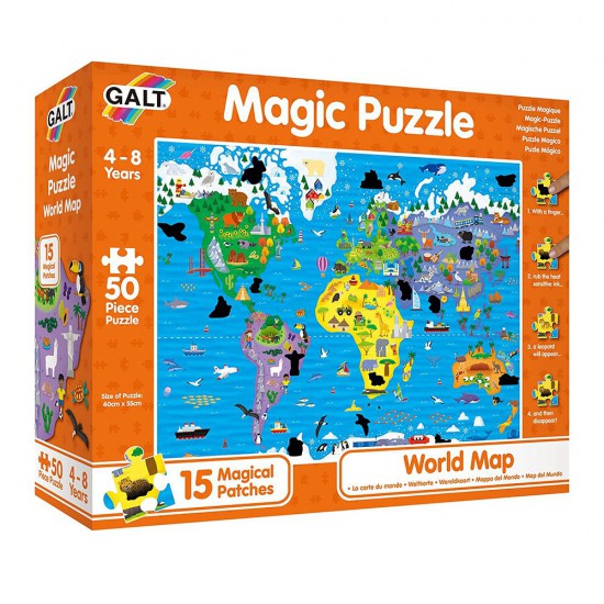 Детски магически пъзел, Карта на света, 50 части