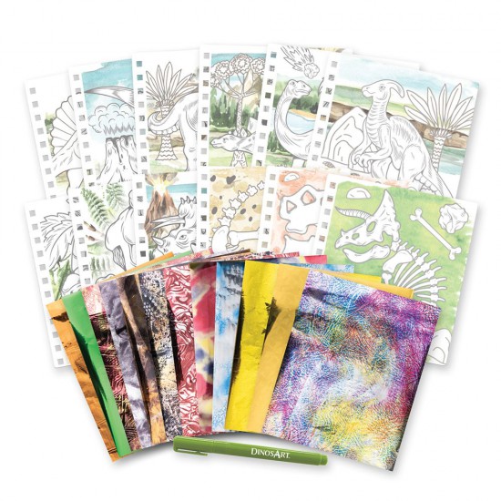 DinosArt, Творческа книга, рисуване с фолио, Динозаври