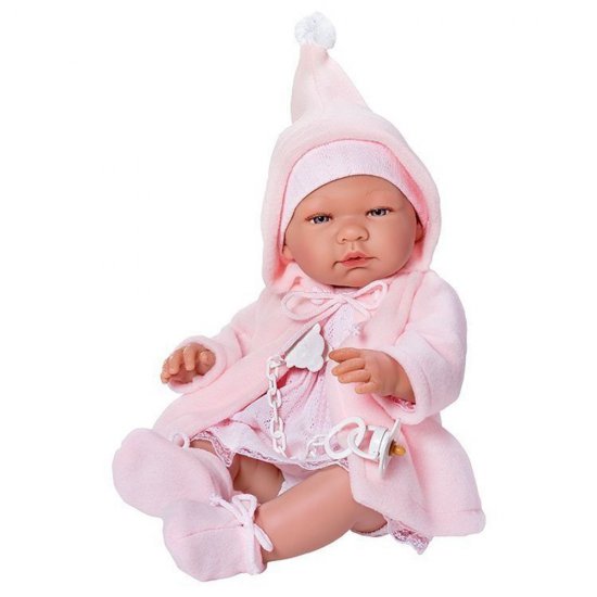 Кукла-бебе Мария, с розово палтенце
