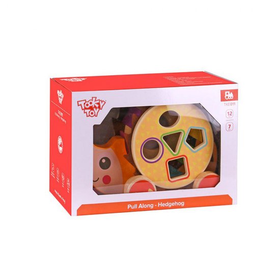 Дървена играчка за дърпане със сортер, Таралеж