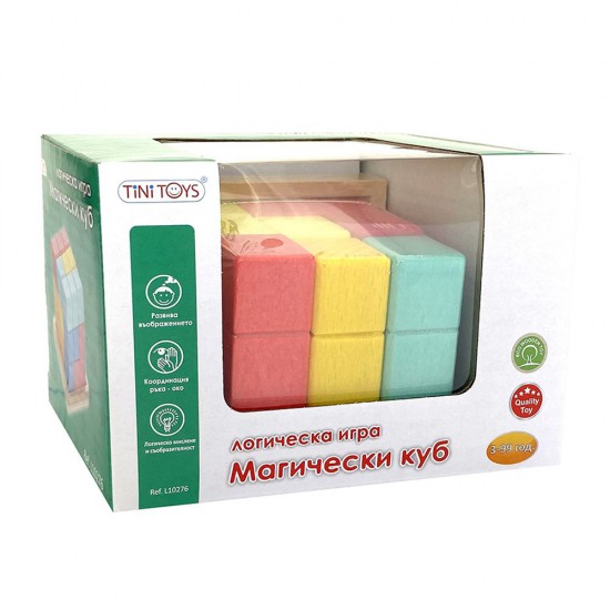 Tini Toys, Дървена логически дървен пъзел, Цветен куб