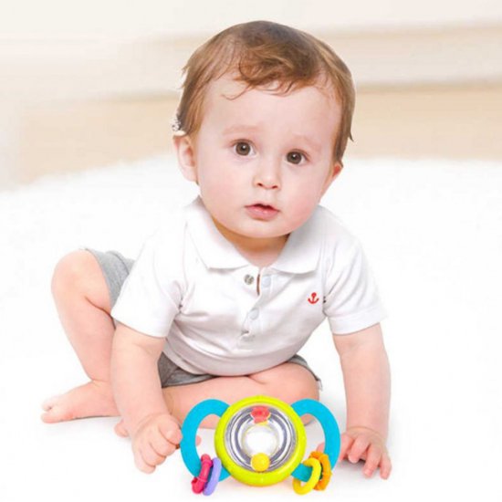 Бебешка дрънкалка и гризалка, с цветни топчета и халки