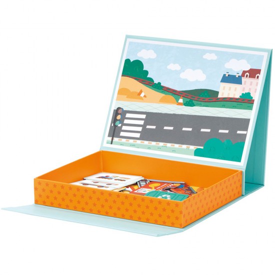 Lelin Toys, Детска магнитна книга-куфар, Превозните средства