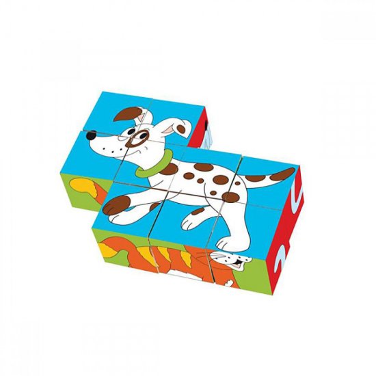 Дървени забавни кубчета с животни