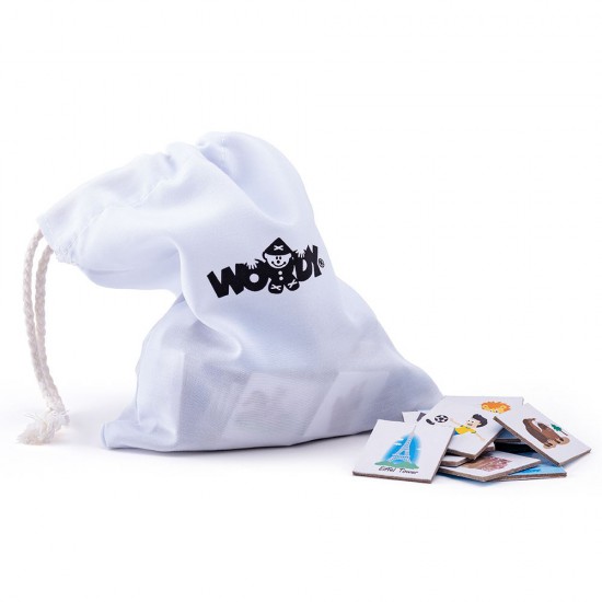 Дървен пъзел с магнитни части - Карта на света