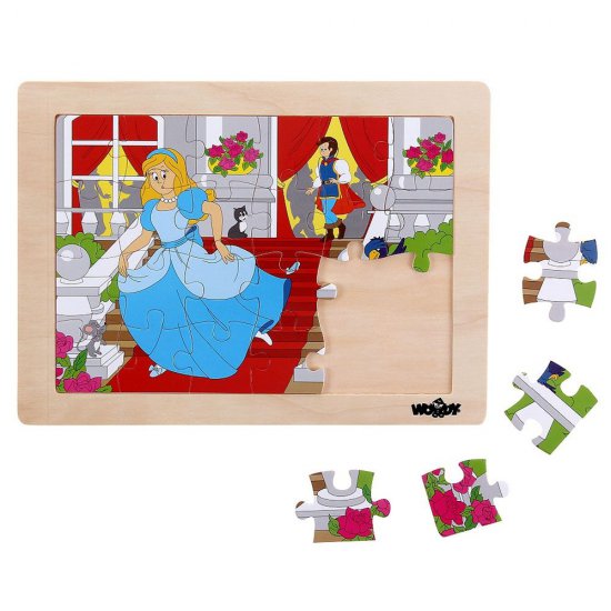 Дървен пъзел с рамка "Пепеляшка"