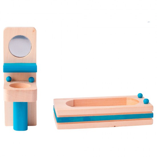 Дървена баня за кукли