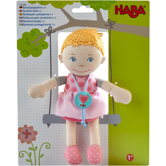 Мека парцалена кукла с медальон, Лив, 20 см