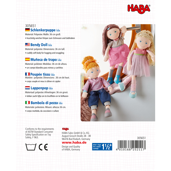 Мека парцалена кукла, Балерината Ида, 36 см